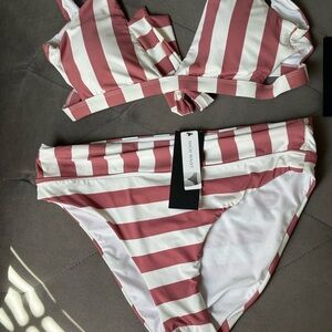 Striped Bikini Set in Red and White
